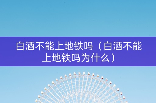 白酒不能上地铁吗(白酒不能上地铁吗为什么) 白酒不能上地铁吗(白酒不能上地铁吗为什么)