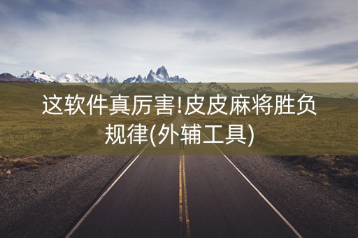 这软件真厉害!皮皮麻将胜负规律(外辅工具)
