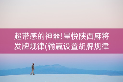 超带感的神器!星悦陕西麻将发牌规律(输赢设置胡牌规律)