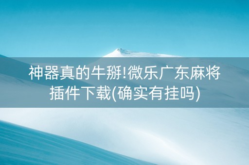 神器真的牛掰!微乐广东麻将插件下载(确实有挂吗)