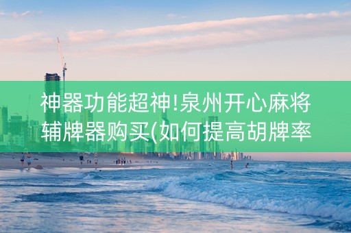 神器功能超神!泉州开心麻将辅牌器购买(如何提高胡牌率)