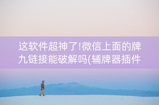 这软件超神了!微信上面的牌九链接能破解吗(辅牌器插件购买)