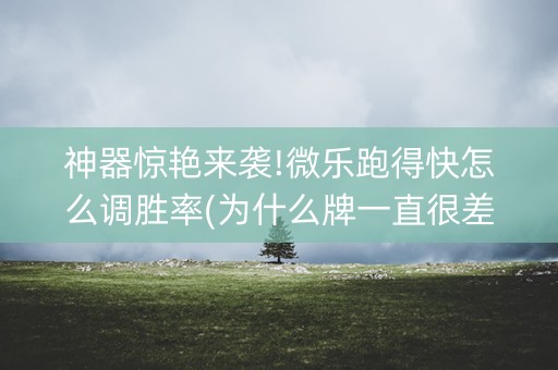 神器惊艳来袭!微乐跑得快怎么调胜率(为什么牌一直很差)