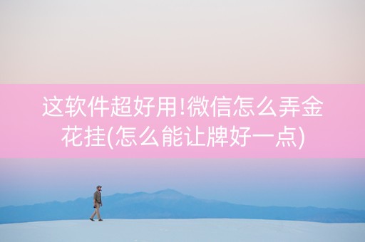 这软件超好用!微信怎么弄金花挂(怎么能让牌好一点)