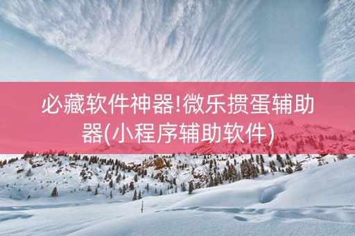 必藏软件神器!微乐掼蛋辅助器(小程序辅助软件)