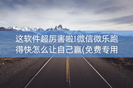 这软件超厉害啦!微信微乐跑得快怎么让自己赢(免费专用神器)