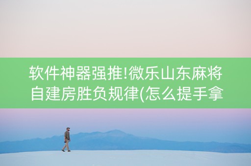 软件神器强推!微乐山东麻将自建房胜负规律(怎么提手拿好牌)