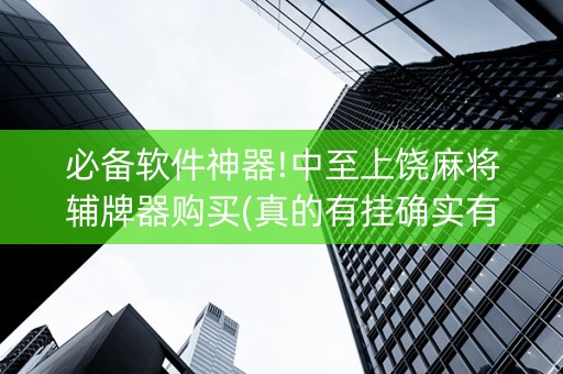 必备软件神器!中至上饶麻将辅牌器购买(真的有挂确实有挂)