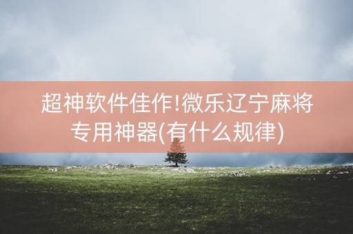 超神软件佳作!微乐辽宁麻将专用神器(有什么规律)