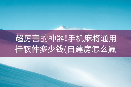 超厉害的神器!手机麻将通用挂软件多少钱(自建房怎么赢)