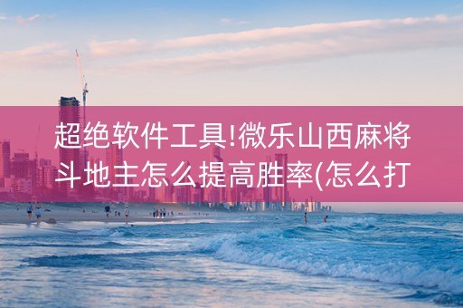 超绝软件工具!微乐山西麻将斗地主怎么提高胜率(怎么打才赢)