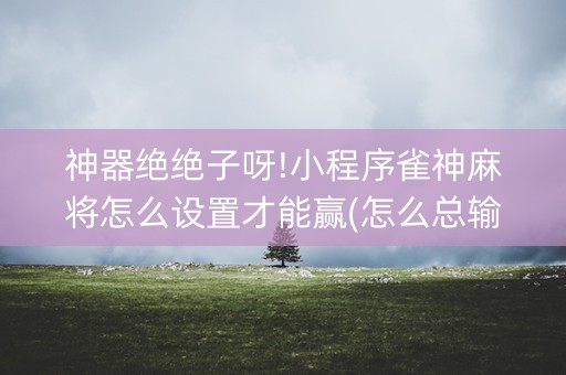 神器绝绝子呀!小程序雀神麻将怎么设置才能赢(怎么总输有什么猫腻)