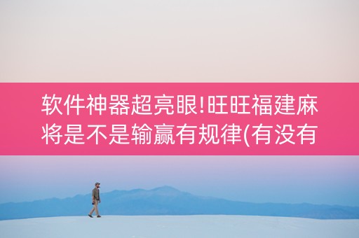 软件神器超亮眼!旺旺福建麻将是不是输赢有规律(有没有技巧)