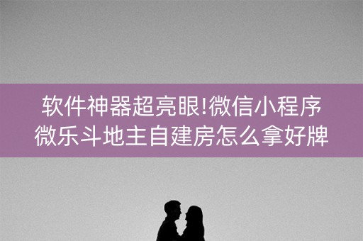 软件神器超亮眼!微信小程序微乐斗地主自建房怎么拿好牌(提高胜率办法)