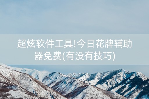 超炫软件工具!今日花牌辅助器免费(有没有技巧)