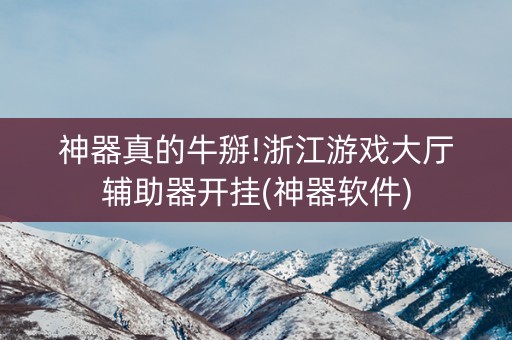 神器真的牛掰!浙江游戏大厅辅助器开挂(神器软件)