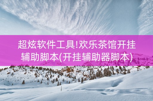 超炫软件工具!欢乐茶馆开挂辅助脚本(开挂辅助器脚本)