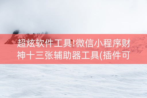 超炫软件工具!微信小程序财神十三张辅助器工具(插件可信吗)