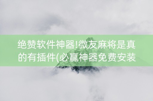绝赞软件神器!微友麻将是真的有插件(必赢神器免费安装)