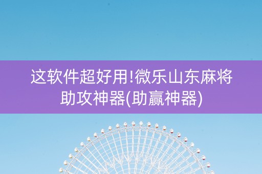 这软件超好用!微乐山东麻将助攻神器(助赢神器)