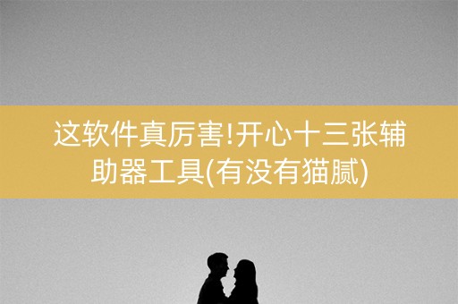 这软件真厉害!开心十三张辅助器工具(有没有猫腻)