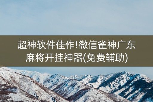 超神软件佳作!微信雀神广东麻将开挂神器(免费辅助)