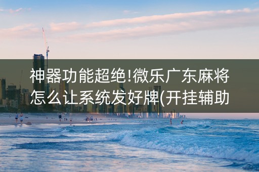 神器功能超绝!微乐广东麻将怎么让系统发好牌(开挂辅助器插件)