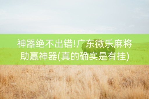 神器绝不出错!广东微乐麻将助赢神器(真的确实是有挂)