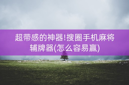 超带感的神器!搜圈手机麻将辅牌器(怎么容易赢)