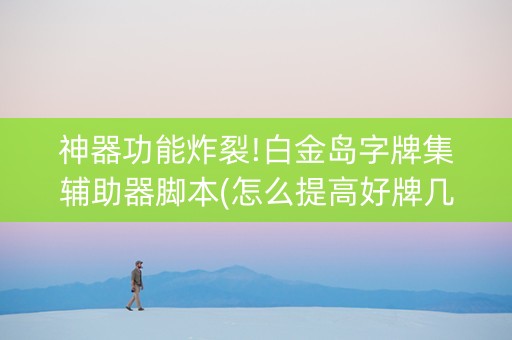神器功能炸裂!白金岛字牌集辅助器脚本(怎么提高好牌几率)