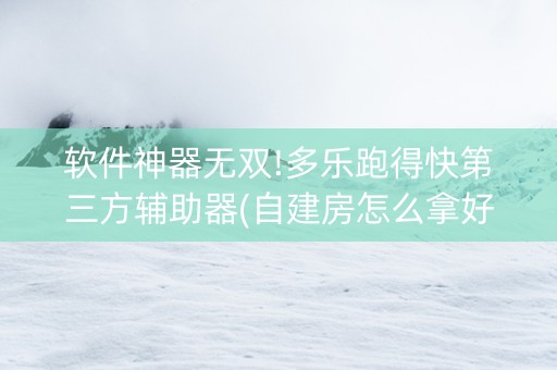 软件神器无双!多乐跑得快第三方辅助器(自建房怎么拿好牌)