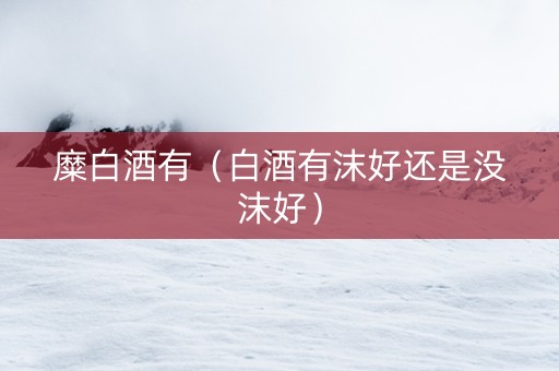 糜白酒有（白酒有沫好还是没沫好）