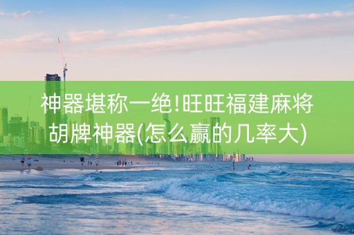 神器堪称一绝!旺旺福建麻将胡牌神器(怎么赢的几率大)