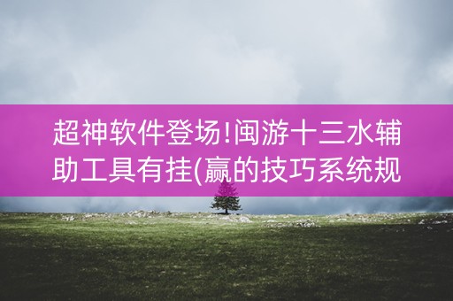 超神软件登场!闽游十三水辅助工具有挂(赢的技巧系统规律)