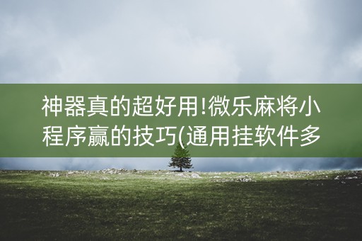 神器真的超好用!微乐麻将小程序赢的技巧(通用挂软件多少钱)