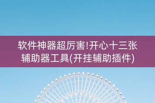 软件神器超厉害!开心十三张辅助器工具(开挂辅助插件)