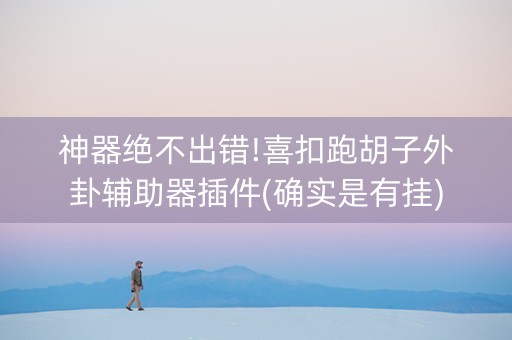 神器绝不出错!喜扣跑胡子外卦辅助器插件(确实是有挂)