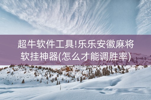 超牛软件工具!乐乐安徽麻将软挂神器(怎么才能调胜率)