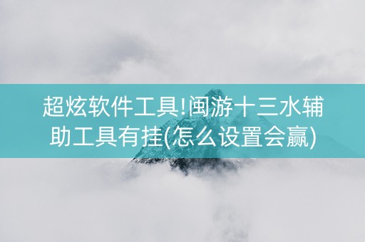 超炫软件工具!闽游十三水辅助工具有挂(怎么设置会赢)