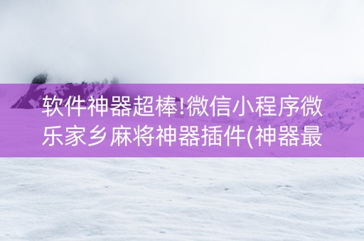 软件神器超棒!微信小程序微乐家乡麻将神器插件(神器最新免费)