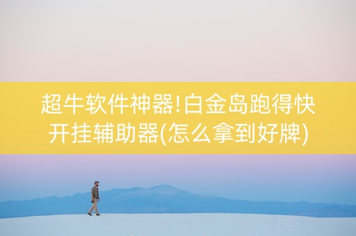 超牛软件神器!白金岛跑得快开挂辅助器(怎么拿到好牌)