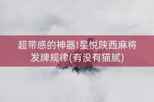 超带感的神器!星悦陕西麻将发牌规律(有没有猫腻)