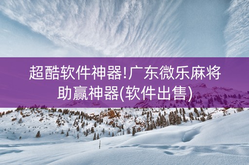 超酷软件神器!广东微乐麻将助赢神器(软件出售)