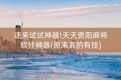速来试试神器!天天贵阳麻将软挂神器(原来真的有挂)