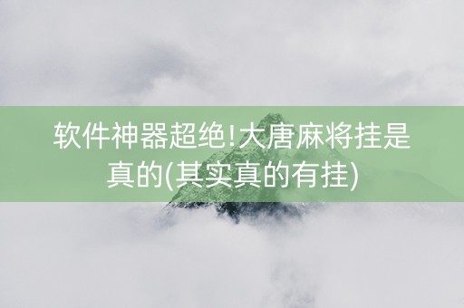 软件神器超绝!大唐麻将挂是真的(其实真的有挂)