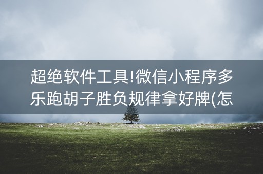 超绝软件工具!微信小程序多乐跑胡子胜负规律拿好牌(怎么调胜率)