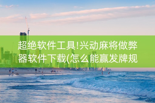 超绝软件工具!兴动麻将做弊器软件下载(怎么能赢发牌规律)