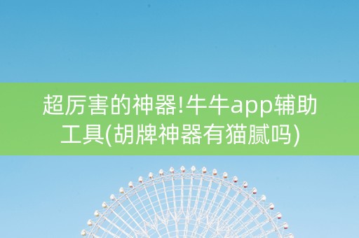 超厉害的神器!牛牛app辅助工具(胡牌神器有猫腻吗)