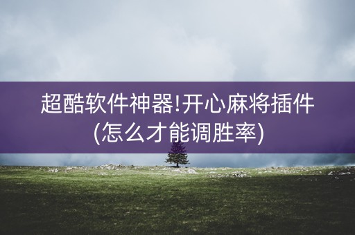 超酷软件神器!开心麻将插件(怎么才能调胜率)