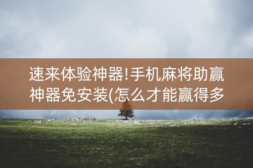 速来体验神器!手机麻将助赢神器免安装(怎么才能赢得多)